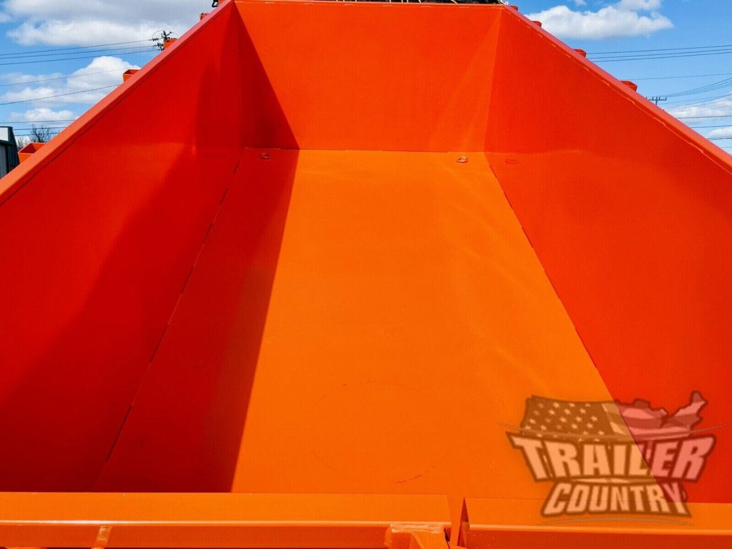 New NEW 7' x 16'  Hydraulic Dump Trailer w/ 48" High Sides, 1 Piece Floor **ORANGE**