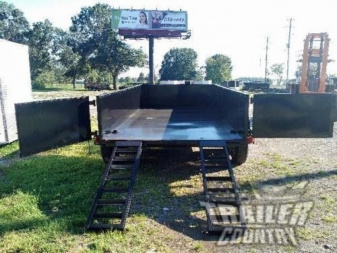 New Brand New Model 7'x14' Tandem Axle, Hydraulic Dump Trailer with Ramps