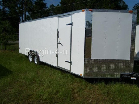 New 2026 Brand New 8.5x20 Tandem Axle, V-Nosed Enclosed Carhauler Trailer