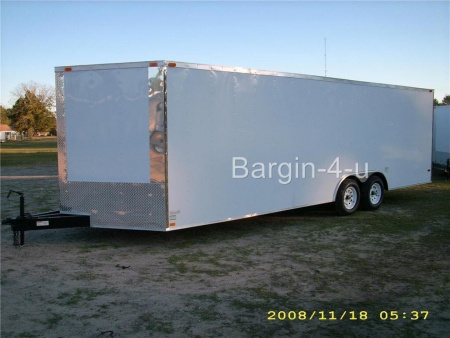 New 2026 Brand New 8.5x20 Tandem Axle, V-Nosed Enclosed Carhauler Trailer
