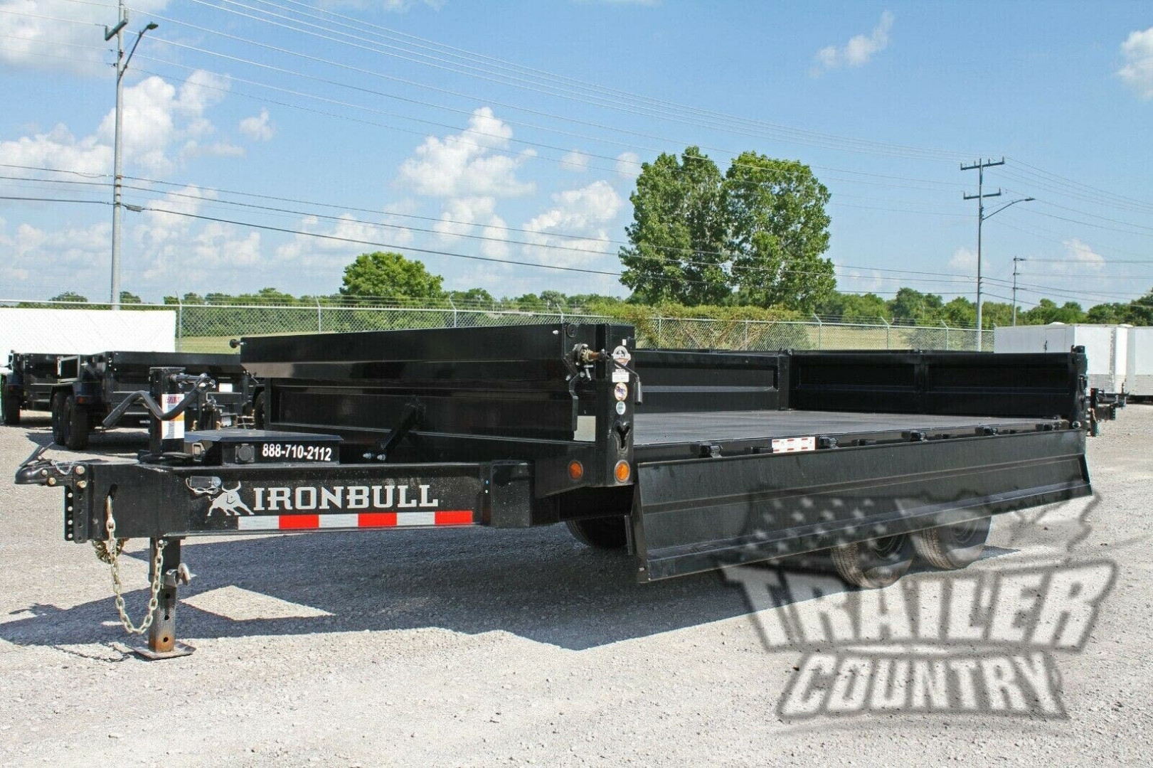 New NEW 8' x 16' Iron Bull Scissor Hoist Hydraulic Dump Trlr w/18" High DUAL DROP SIDES