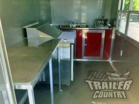 New 2026 NEW 6 X 14 Single Axle, Enclosed Mobile Kitchen Concession ~ Food Vending Trlr