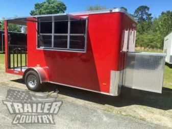 New NEW 6 X 14 Single Axle, Enclosed Mobile Kitchen Concession ~ Food Vending Trlr