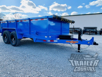 New NEW 7 x 14 Hydraulic Dump Trailer w/ 1 Piece Solid Steel Floor, 24  Sides