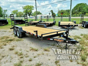 New NEW 7' x 20' (18' + 2') Flatbed Equipment Hauler Trailer w/ Dove Tail