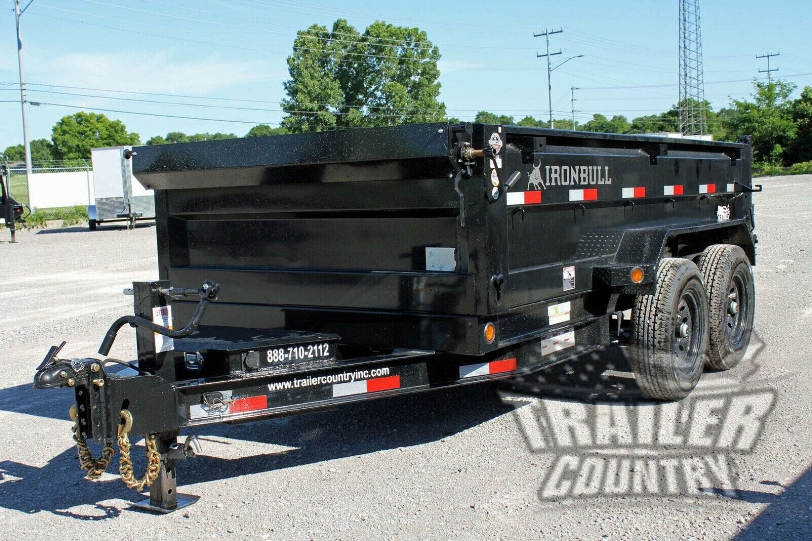 New NEW 7' x 12' IronBull Scissor Hoist Hydraulic Dump Trailer w/ 24" High Sides