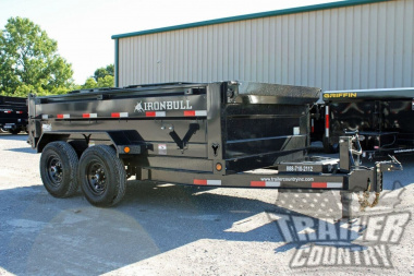 New NEW 7' x 12' IronBull Scissor Hoist Hydraulic Dump Trailer w/ 24  High Sides