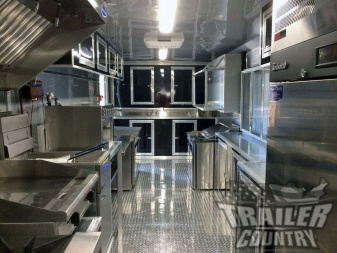 New NEW Model 8.5 x 28 Concession Trailer, Fully Loaded w/Equipment, Porch, Appliances