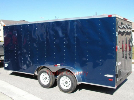 New 2026 Brand New Heavy Duty Model 7x16 Tandem Axle, V-Nosed Enclosed Trailer
