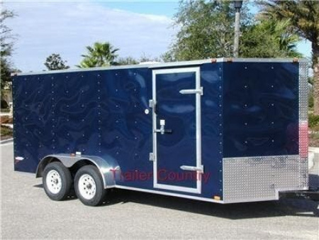 New 2026 Brand New Heavy Duty Model 7x16 Tandem Axle, V-Nosed Enclosed Trailer