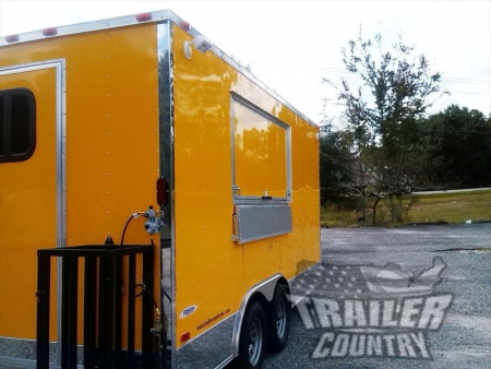 New 2026 NEW 8.5 X 16' V-NOSED ENCLOSED MOBILE KITCHEN VENDING TRAILER LOADED W/ OPTIONS & EQUIPMENT
