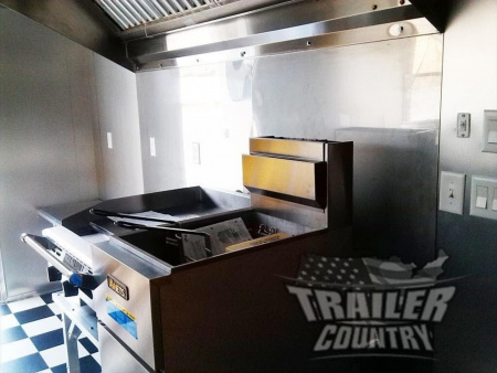 New 2026 NEW 8.5 X 16' V-NOSED ENCLOSED MOBILE KITCHEN VENDING TRAILER LOADED W/ OPTIONS & EQUIPMENT