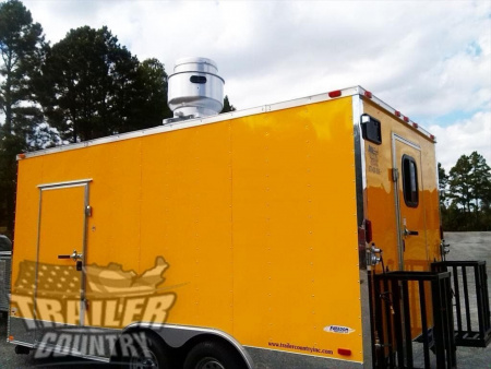 New 2026 NEW 8.5 X 16' V-NOSED ENCLOSED MOBILE KITCHEN VENDING TRAILER LOADED W/ OPTIONS & EQUIPMENT