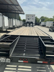 Used 2022 Tiger Trailers 102X32 DECK OVER TANDEM DUAL 10K AXLES & MONSTER RAMPS Deckover Trailer