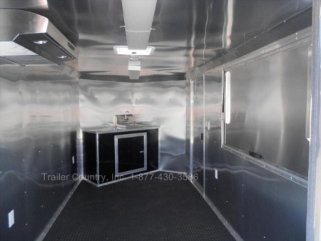 New 2026 New 7 x 20 Tandem Axle, Enclosed Concession/Food Vending Cargo Trailer with Porch