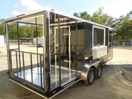 New 2026 New 7 x 20 Tandem Axle, Enclosed Concession/Food Vending Cargo Trailer with Porch