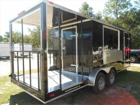 New 2026 New 7 x 20 Tandem Axle, Enclosed Concession/Food Vending Cargo Trailer with Porch