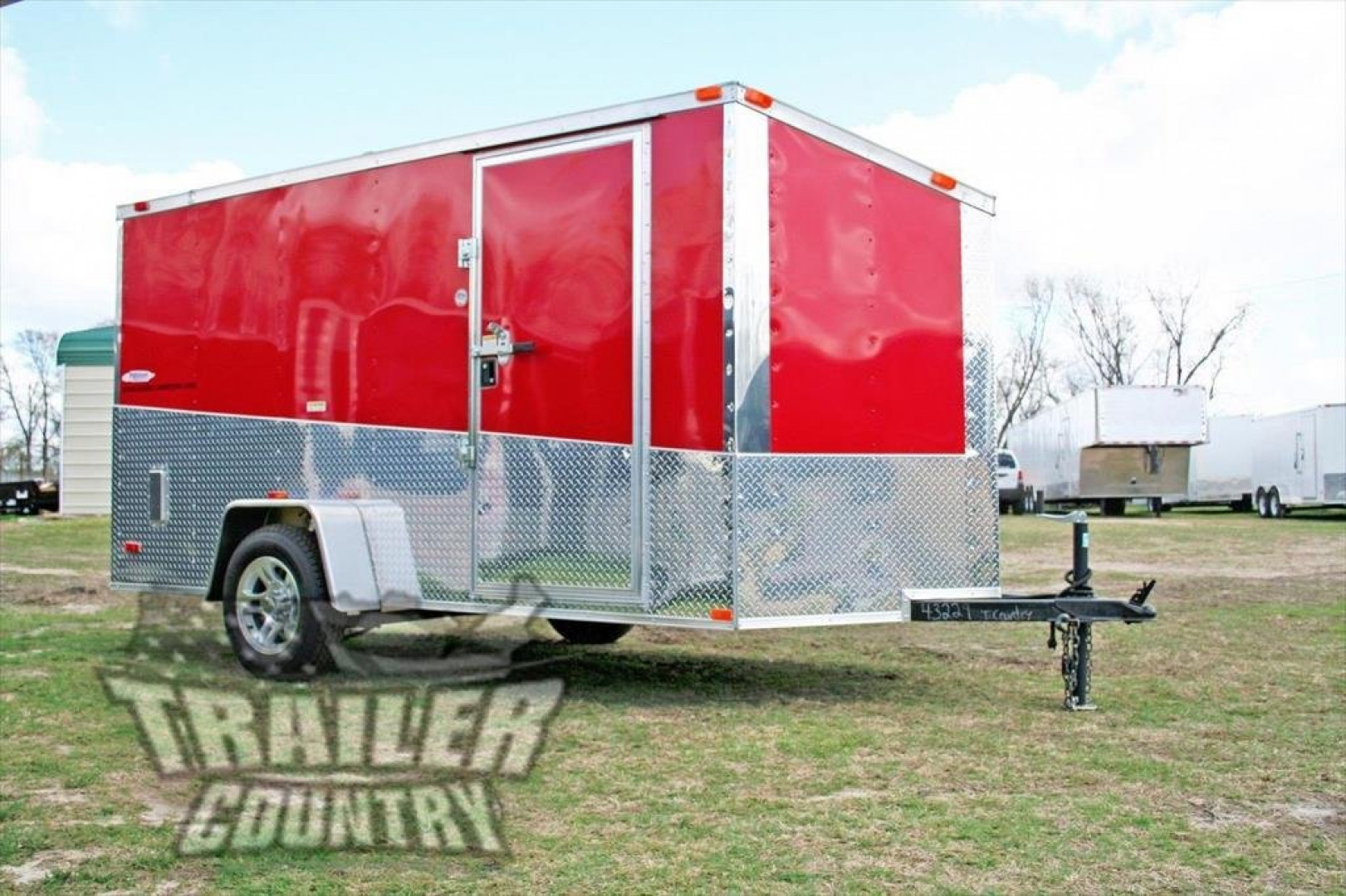 New 2026 NEW 6' x 12' Custom Slanted Trim & V-Nose Enclosed Motorcycle Cargo Trailer w/ Ramp