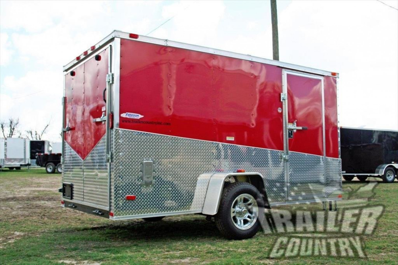 New 2026 NEW 6' x 12' Custom Slanted Trim & V-Nose Enclosed Motorcycle Cargo Trailer w/ Ramp
