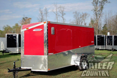 New 2026 NEW 6' x 12' Custom Slanted Trim & V-Nose Enclosed Motorcycle Cargo Trailer w/ Ramp