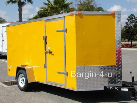New 2026 New Model 6x12 Single Axle, V-Nosed Enclosed Trailer.