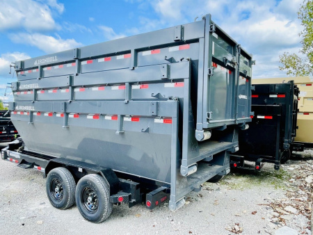 New 2026 Ironbull 83" x 16' Roll Off Dump Trlr Pkg (1)14K trailer Roll Off plus 3 Stackable Dump Bins