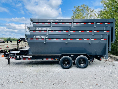 New 2026 Ironbull 83" x 16' Roll Off Dump Trlr Pkg (1)14K trailer Roll Off plus 3 Stackable Dump Bins