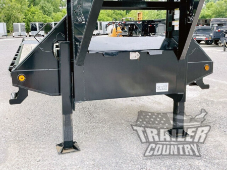 New 2026 New 8.5 ' x 40' Heavy Duty 25,900 Lb G.V.W.R. Low Profile Heavy Equipment Hauler Deckover Trailer w/ Gooseneck Coupler + Hydraulic Dove Tail & Hydraulic Jacks