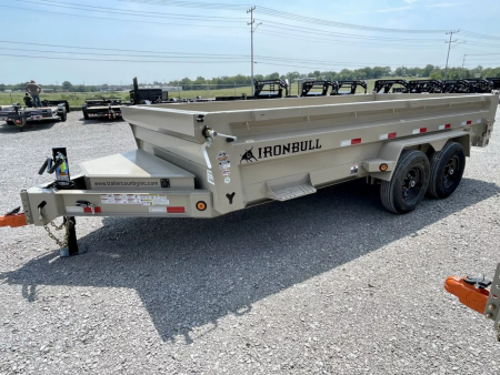 New 2026 New 7' x 16' Iron Bull Scissor Hoist Hydraulic Dump Trailer