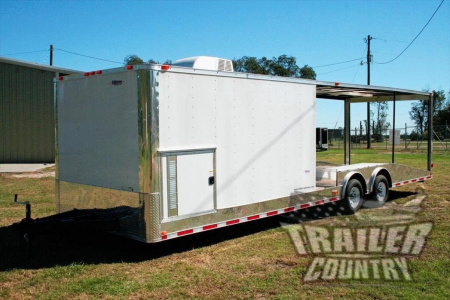 New 2026 NEW 8.5 x 30 Hybrid Trailer w/Open Deck Car/Toy Hauler & Pullout Ramps