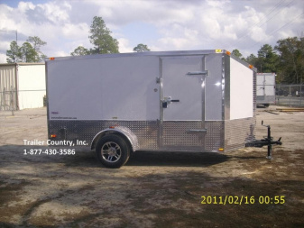 New Brand New Elite Series Custom Motorcycle 6x12 Single Axle, V-Nosed Enclosed Trailer