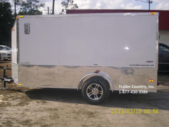 New Brand New Elite Series Custom Motorcycle 6x12 Single Axle, V-Nosed Enclosed Trailer