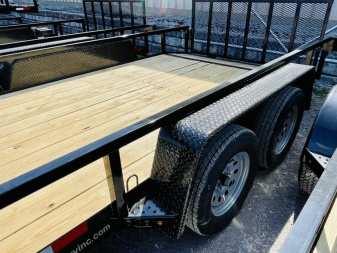 New Brand New 82" x 16' Utility Trailer w/Dovetail and Fold Down Ramp Gate