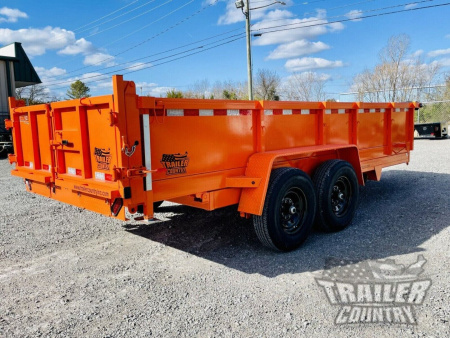 New 2026 New 7' x 16'  Hydraulic Dump Trailer w/ 24" High Sides, 1 Piece Floor, Remote, Power Up & Down, and MORE!
