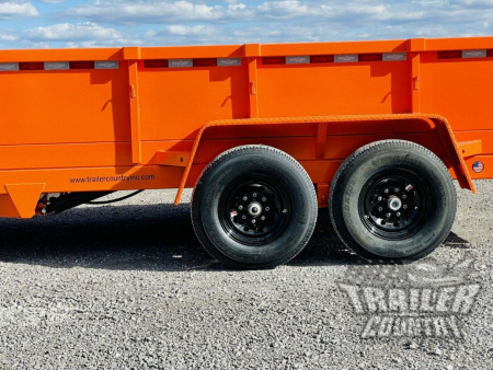 New 2026 New 7' x 16'  Hydraulic Dump Trailer w/ 24" High Sides, 1 Piece Floor, Remote, Power Up & Down, and MORE!
