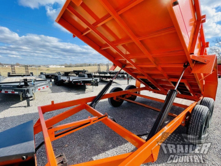 New 2026 New 7' x 16'  Hydraulic Dump Trailer w/ 24" High Sides, 1 Piece Floor, Remote, Power Up & Down, and MORE!
