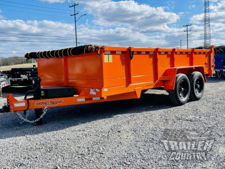 New 2026 New 7' x 16'  Hydraulic Dump Trailer w/ 24" High Sides, 1 Piece Floor, Remote, Power Up & Down, and MORE!
