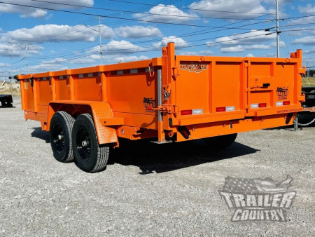 New 2026 New 7' x 16'  Hydraulic Dump Trailer w/ 24" High Sides, 1 Piece Floor, Remote, Power Up & Down, and MORE!