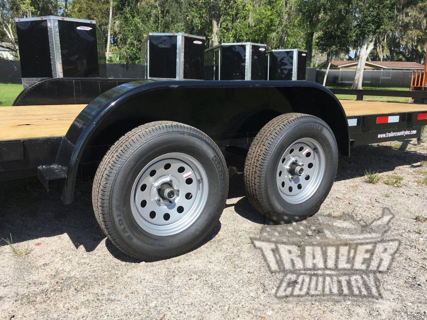 New 7'x18' (16' + 2') Heavy Duty Open Wood Deck Car Hauler Trailer w/ 7,000 lb G.V.W.R