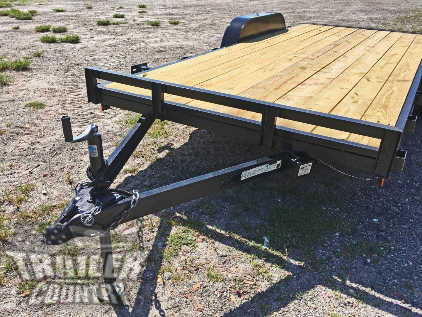 New 7'x18' (16' + 2') Heavy Duty Open Wood Deck Car Hauler Trailer w/ 7,000 lb G.V.W.R