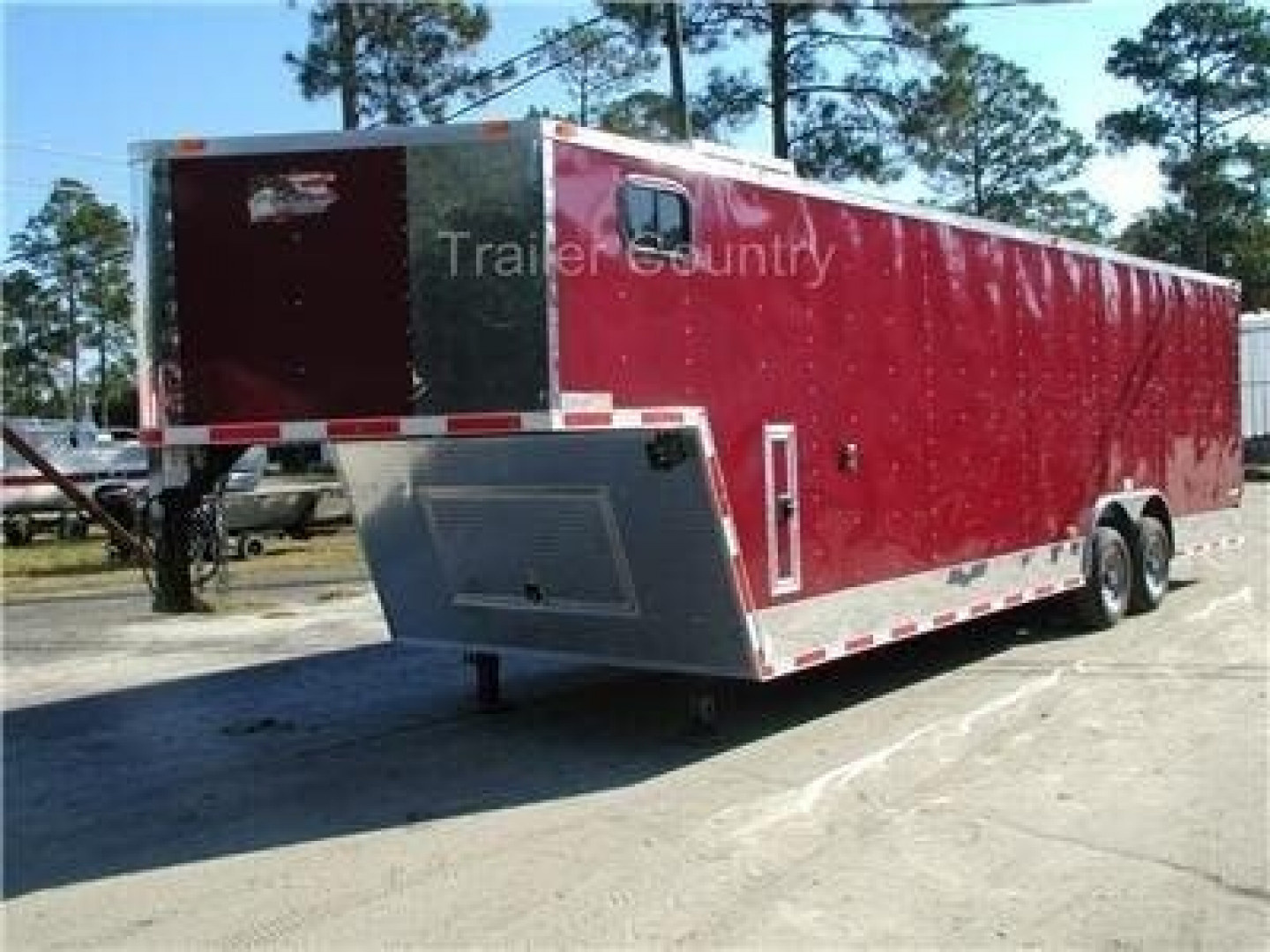 New 2026 Brand New 8.5 x 24 + 8' RISER Tandem Axle, V-Nosed Enclosed ...