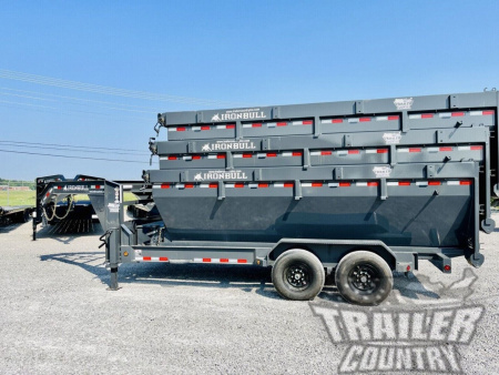 New 2026 NEW 83'' x 16' Gooseneck 14K Tandem Axle, Roll-Off Dump Trailer w/3 Bin Bundle Pkg