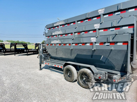 New 2026 NEW 83'' x 16' Gooseneck 14K Tandem Axle, Roll-Off Dump Trailer w/3 Bin Bundle Pkg