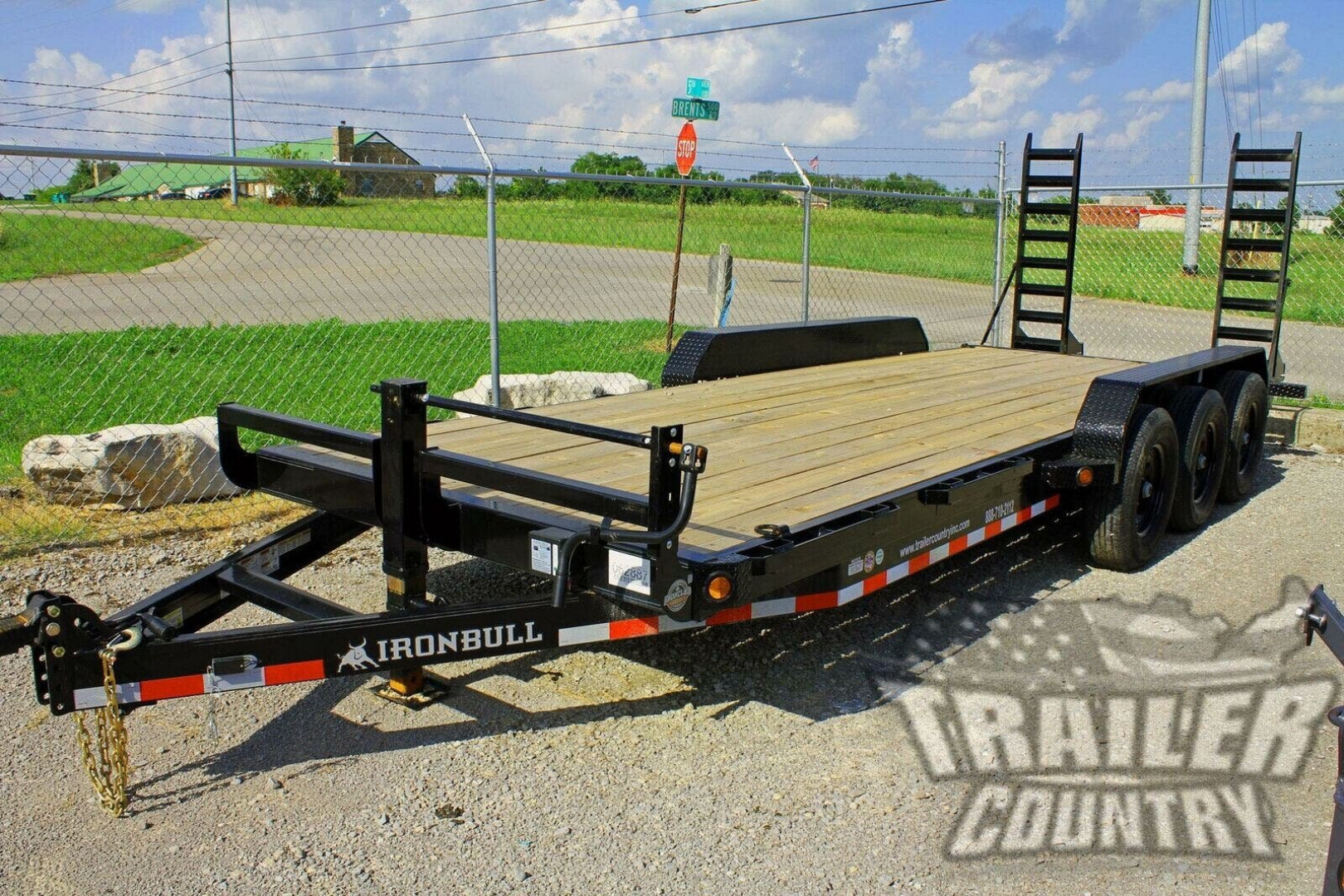 New New 22' Bumper Pull 21k Heavy Duty Triple Axle Flatbed w/Spring ...