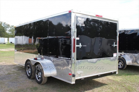New 2026 Brand New Model 7 X 16 Tandem Axle, V-Nosed Enclosed Motorcycle Cargo Trailer