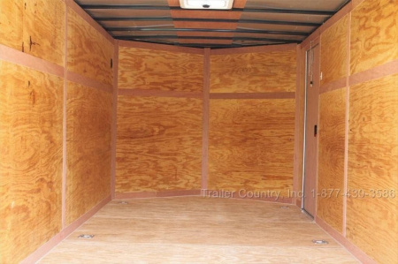 New 2026 Brand New Model 7 X 16 Tandem Axle, V-Nosed Enclosed Motorcycle Cargo Trailer