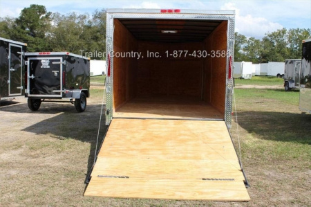 New 2026 Brand New Model 7 X 16 Tandem Axle, V-Nosed Enclosed Motorcycle Cargo Trailer