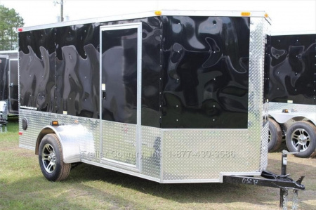 New 2026 Brand New Model 6 X 12 Single Axle, V-Nosed Enclosed Motorcycle Cargo Trailer