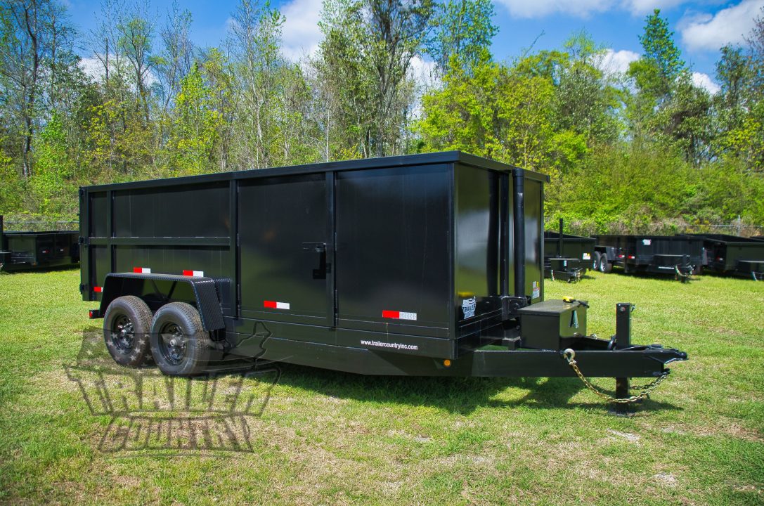 New 2026 New 7' x 16' Bumper Pull Hydraulic Dump Trailer w/ Rear Doors & Removable Ramps