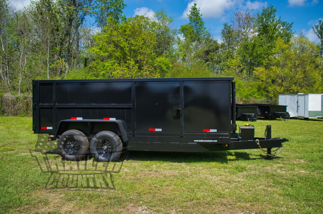 New 2026 New 7' x 16' Bumper Pull Hydraulic Dump Trailer w/ Rear Doors & Removable Ramps